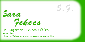 sara fekecs business card